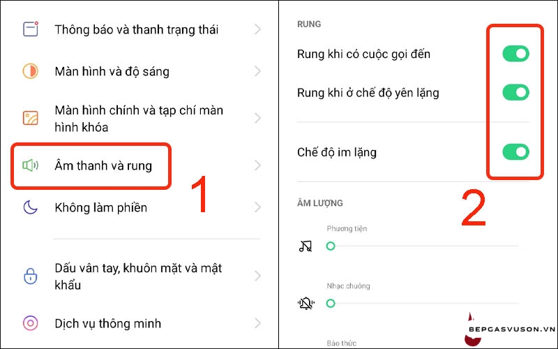 Bật chế độ im lặng