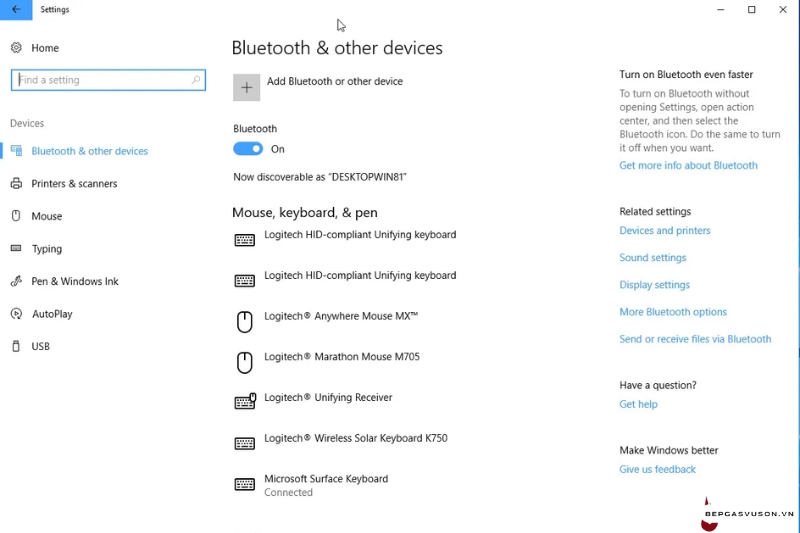 Cách bật kết nối Bluetooth trên máy tính Windows đơn giản