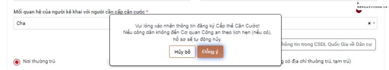 Bước 9 làm căn cước công dân cho trẻ dưới 14 tuổi - 2