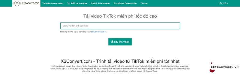 Cách tải video trên TikTok không có logo với X2convert