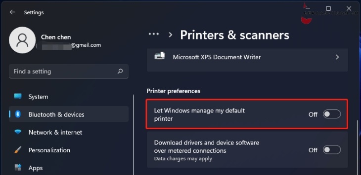 Cài đặt máy in mặc định qua Cài đặt win 11 - 2