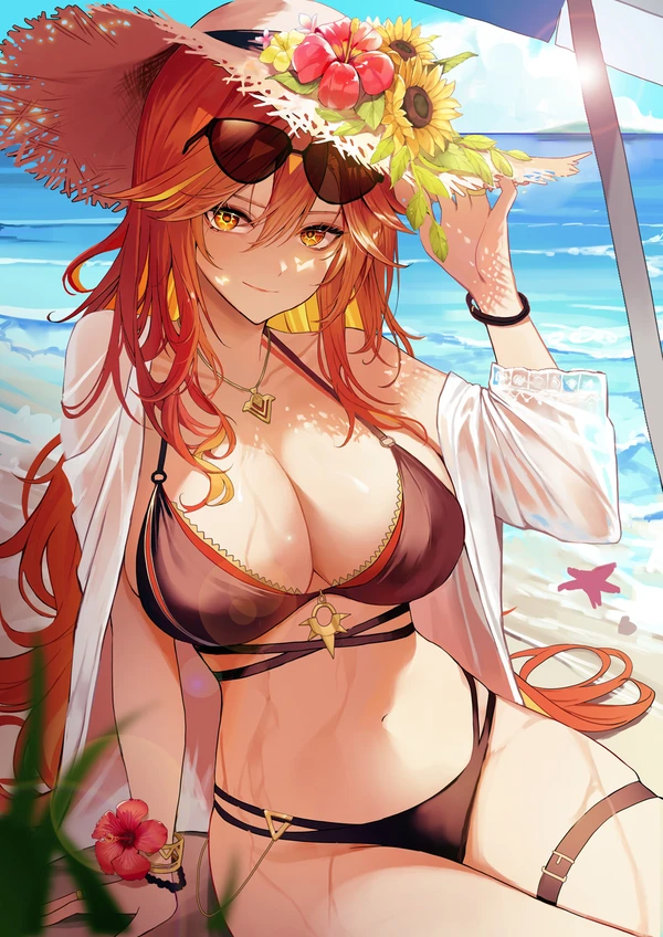 Nhân vật anime bikini với kính râm